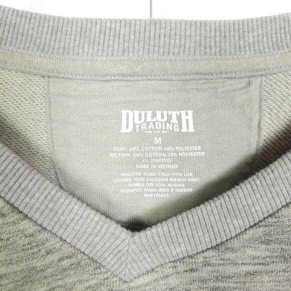 Duluth Trading Womens Medium Gray Ooh-La-Loop V Neck French Terry Tunic Pockets - Picture 2 of 6